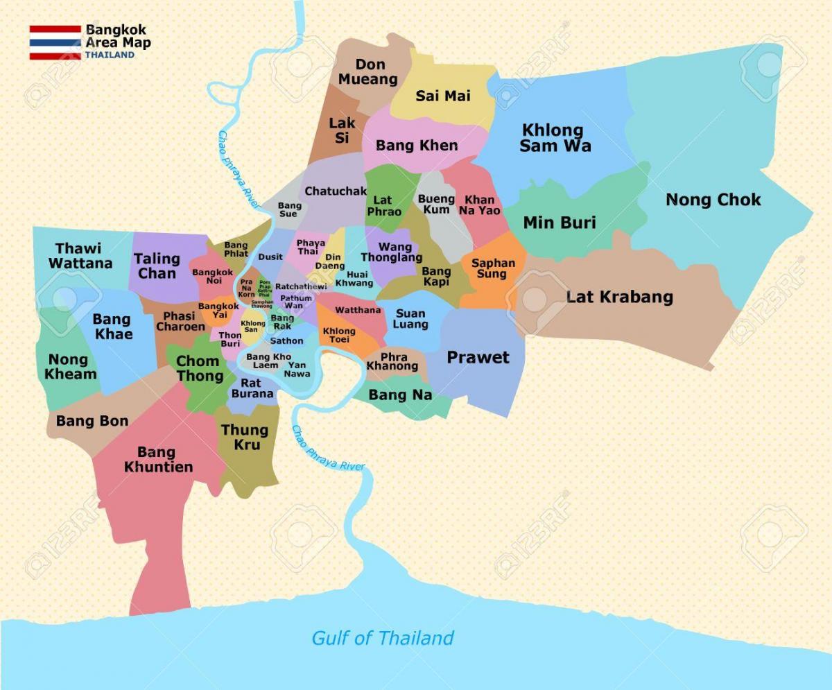 kaart van bangkok distrik
