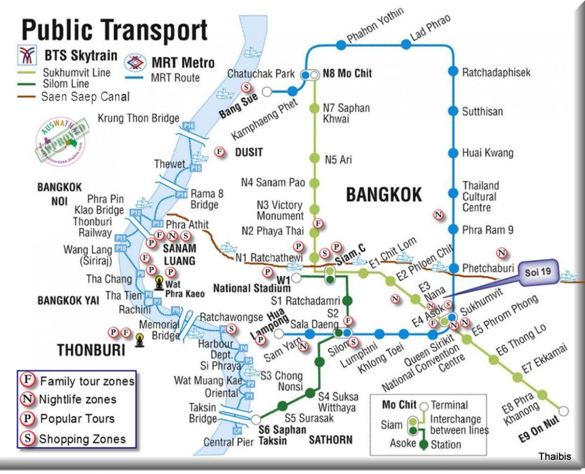 openbare vervoer bangkok kaart