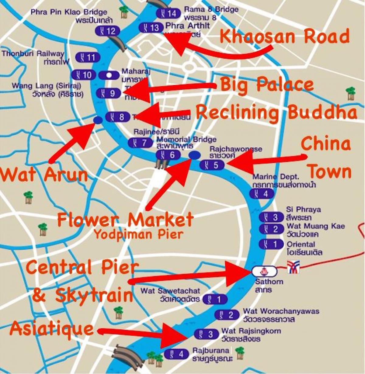 kaart van bangkok pier