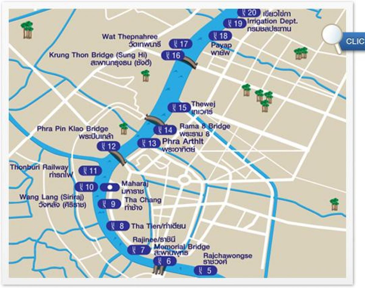 kaart van bangkok rivier vervoer