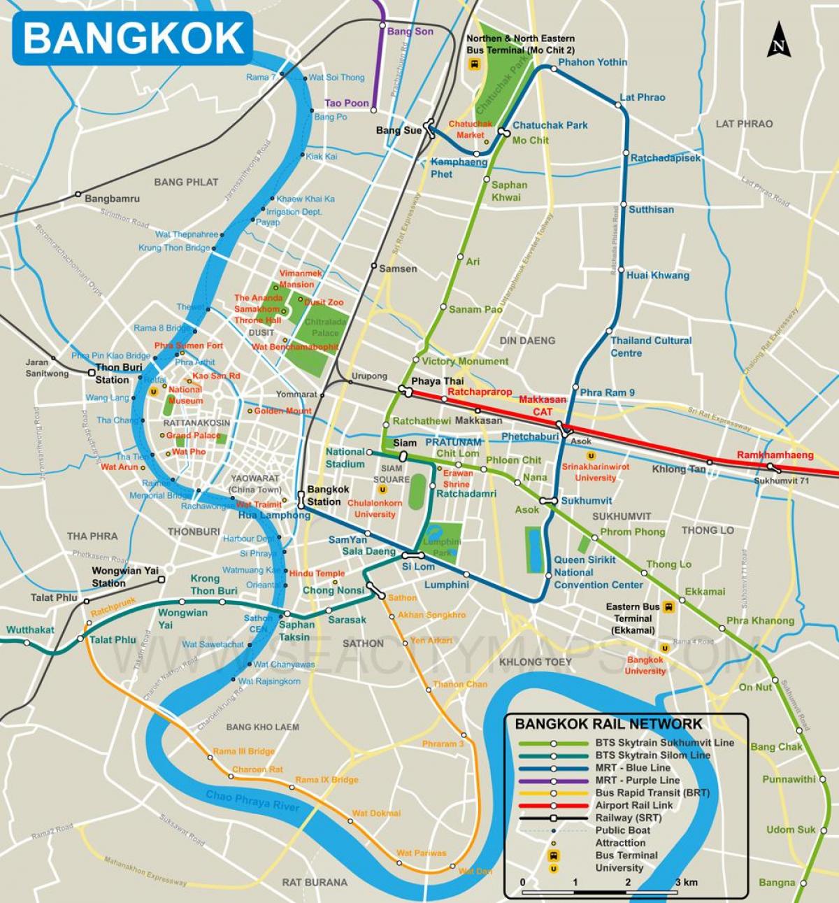 kaart van bangkok sentrum
