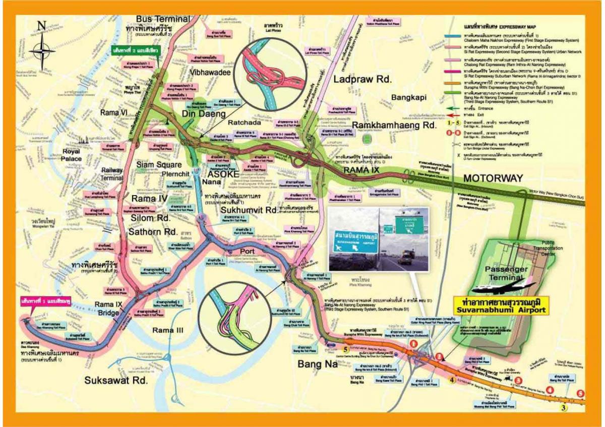 kaart van bangkok snelweg