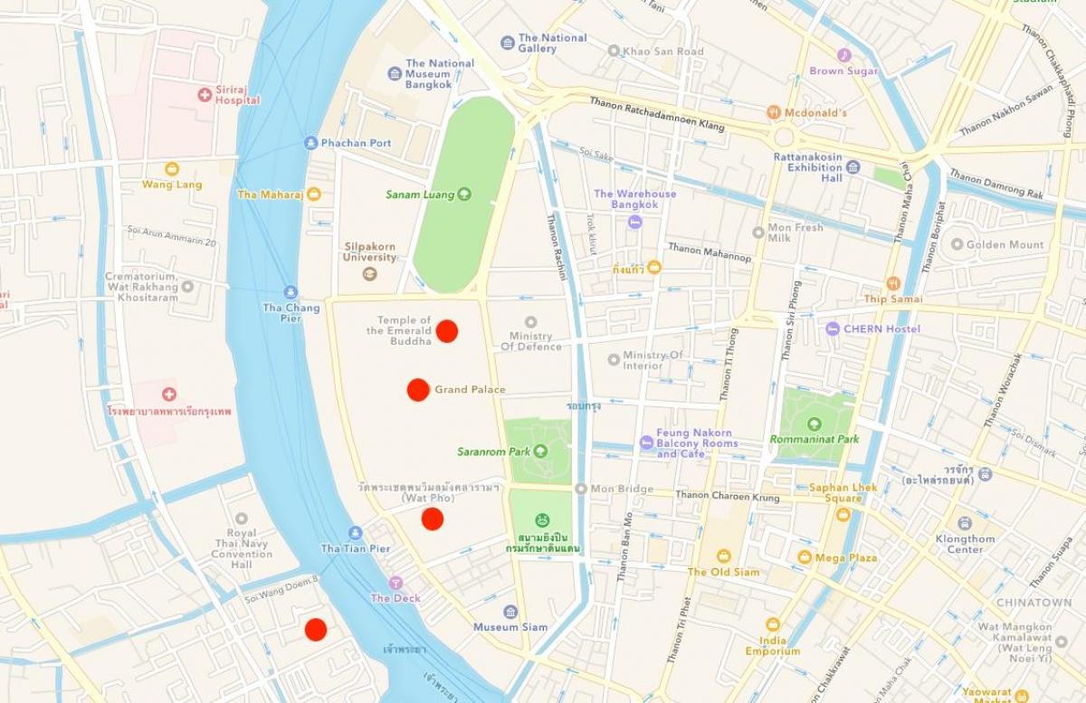 kaart van die tempel in bangkok