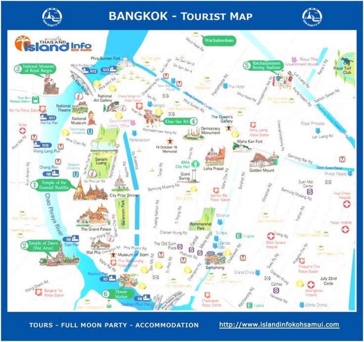 bangkok thailand toeriste kaart