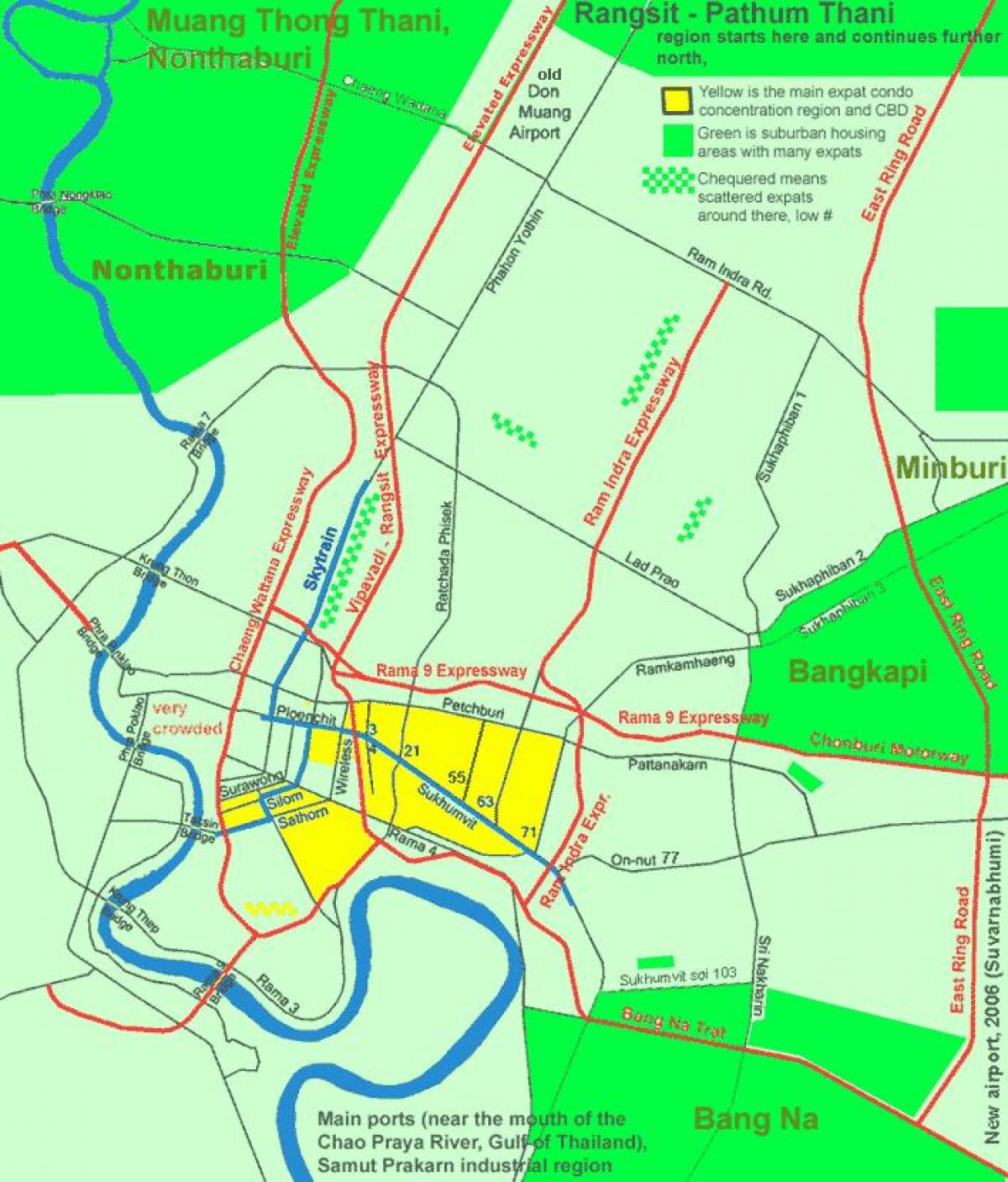 bangkok sentrum kaart