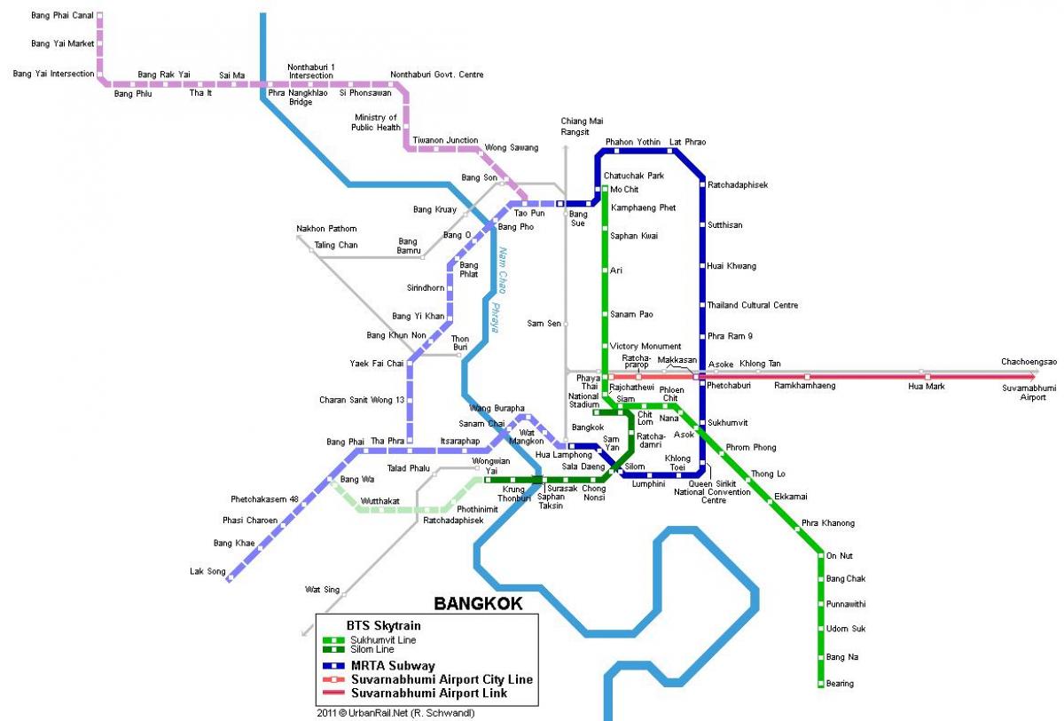 metro kaart bangkok thailand