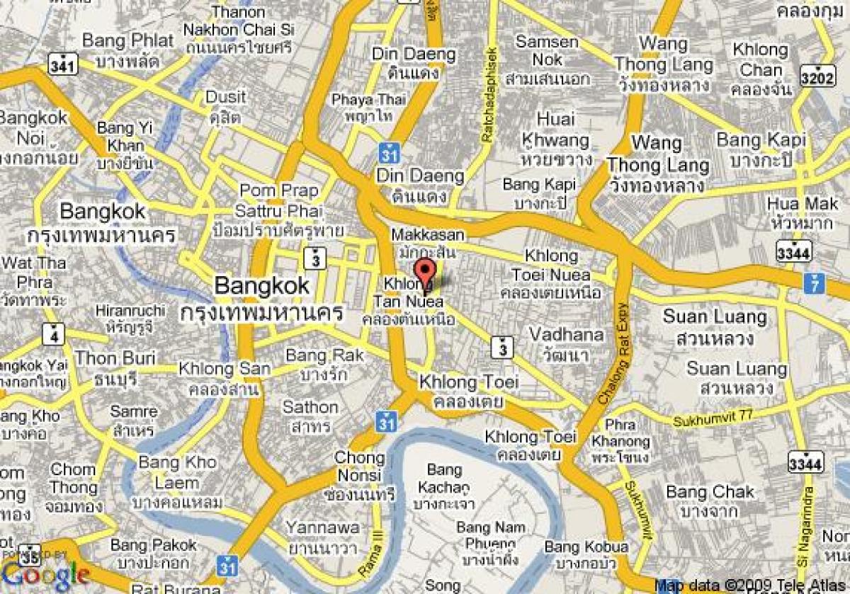 kaart van sukhumvit gebied bangkok