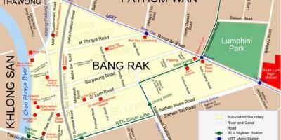 Kaart van bangkok rooi lig distrik