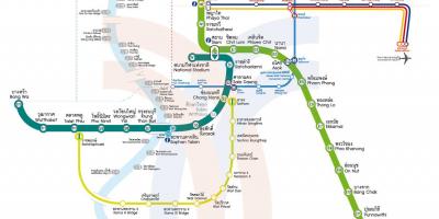 Bangkok stad trein kaart